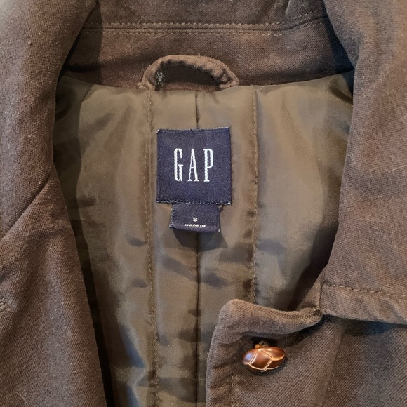 Chocolate brown long Gap coat - Picture 2 of 4